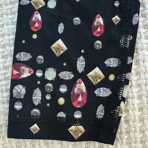 Black Gemstone Patterned Leggings by Victoria Sport